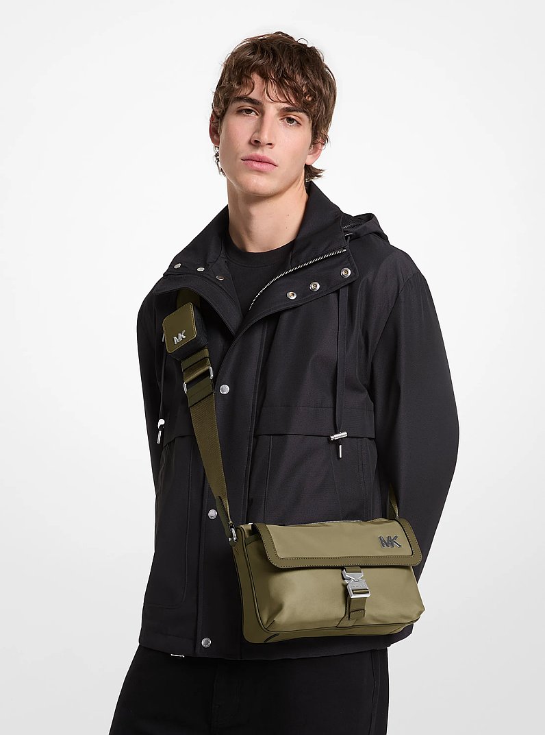 Eli Nylon Messenger Bag with Zip Pouch