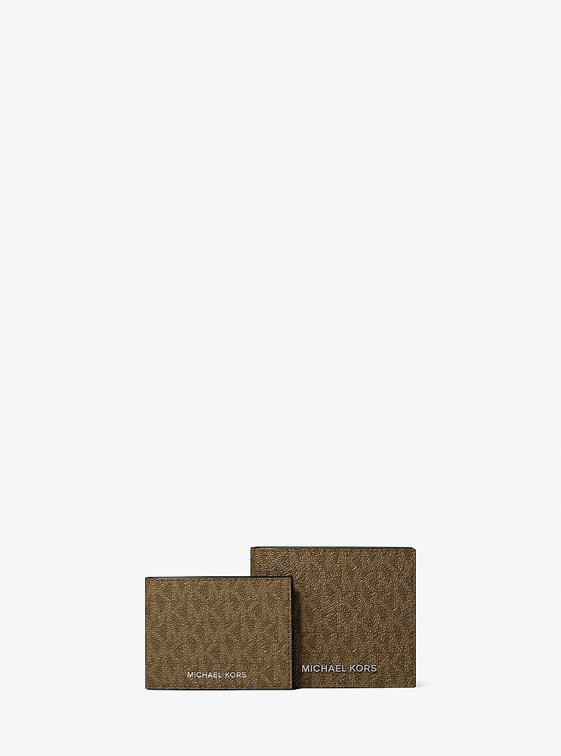 Portafoglio a libro Harrison con logo e portadocumenti in LODEN | Michael Kors