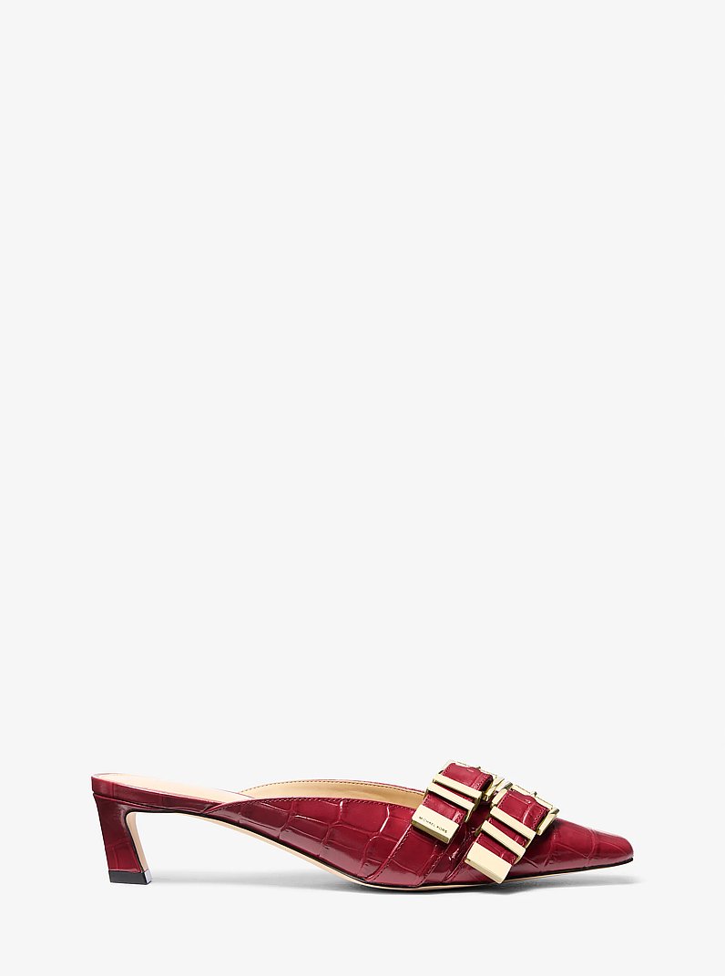 Darrington Crocodile Embossed Leather Mule