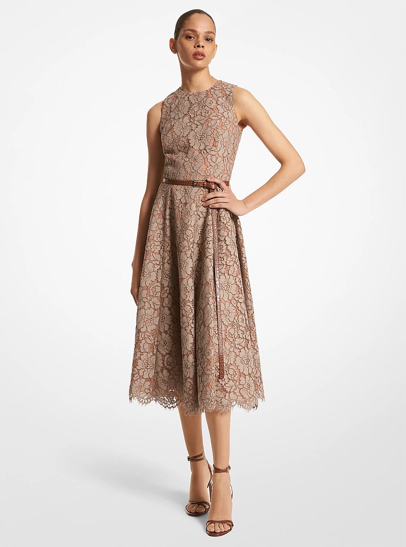 Cotton Blend Floral Lace Dance Dress in RASPBERRY - Sale | Michael