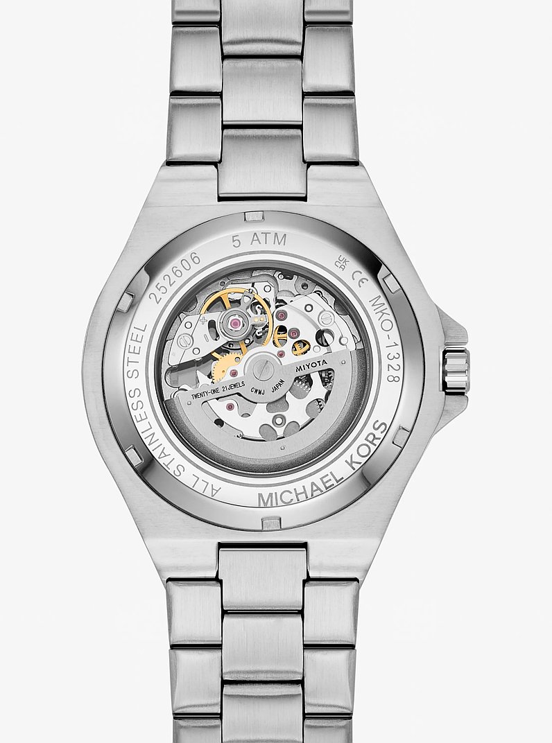 Oversized Lennox Pav&eacute; Silver-Tone Watch in SILVER | Michael Kors