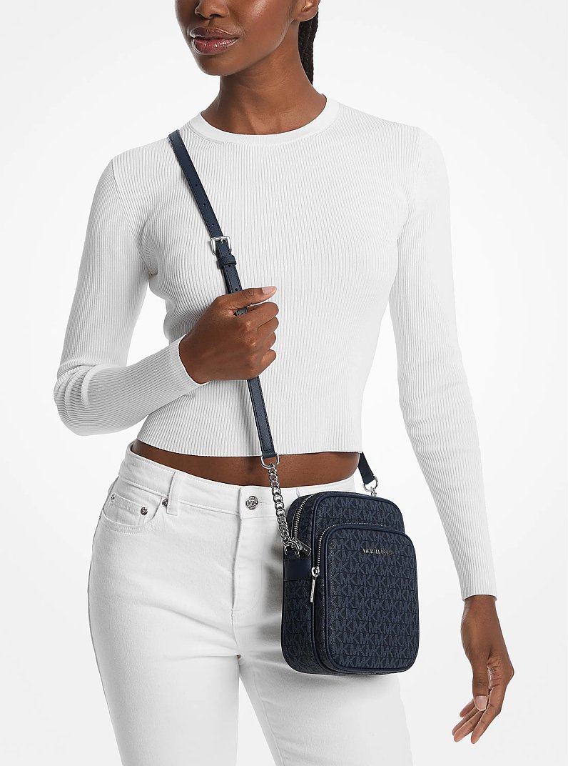 Jet Set Travel Medium Logo Crossbody Bag in ADMIRAL | Michael Kors