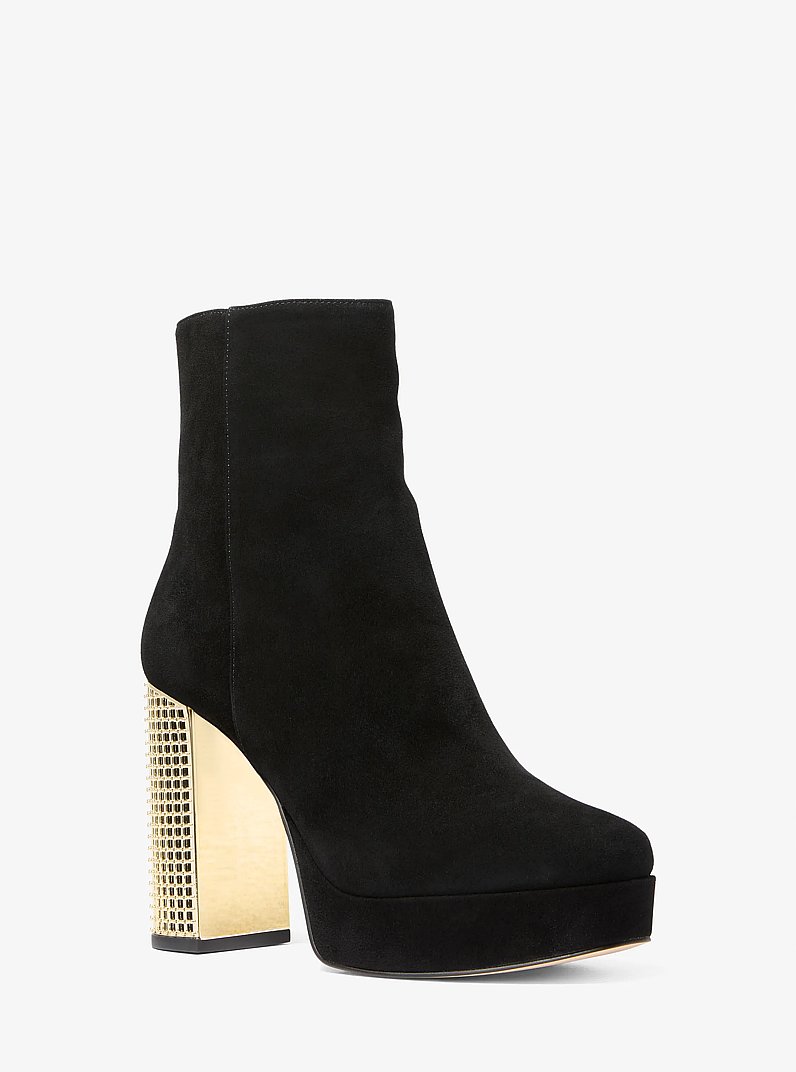 Botine cu platformă Maxine din piele &icirc;ntoarsă