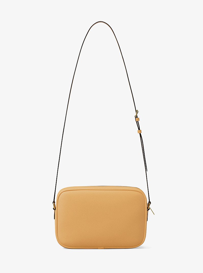 Grand sac &agrave; bandouli&egrave;re pour appareil photo Jet Set en cuir grain&eacute; in BL&Eacute; AU MIEL | Michael Kors
