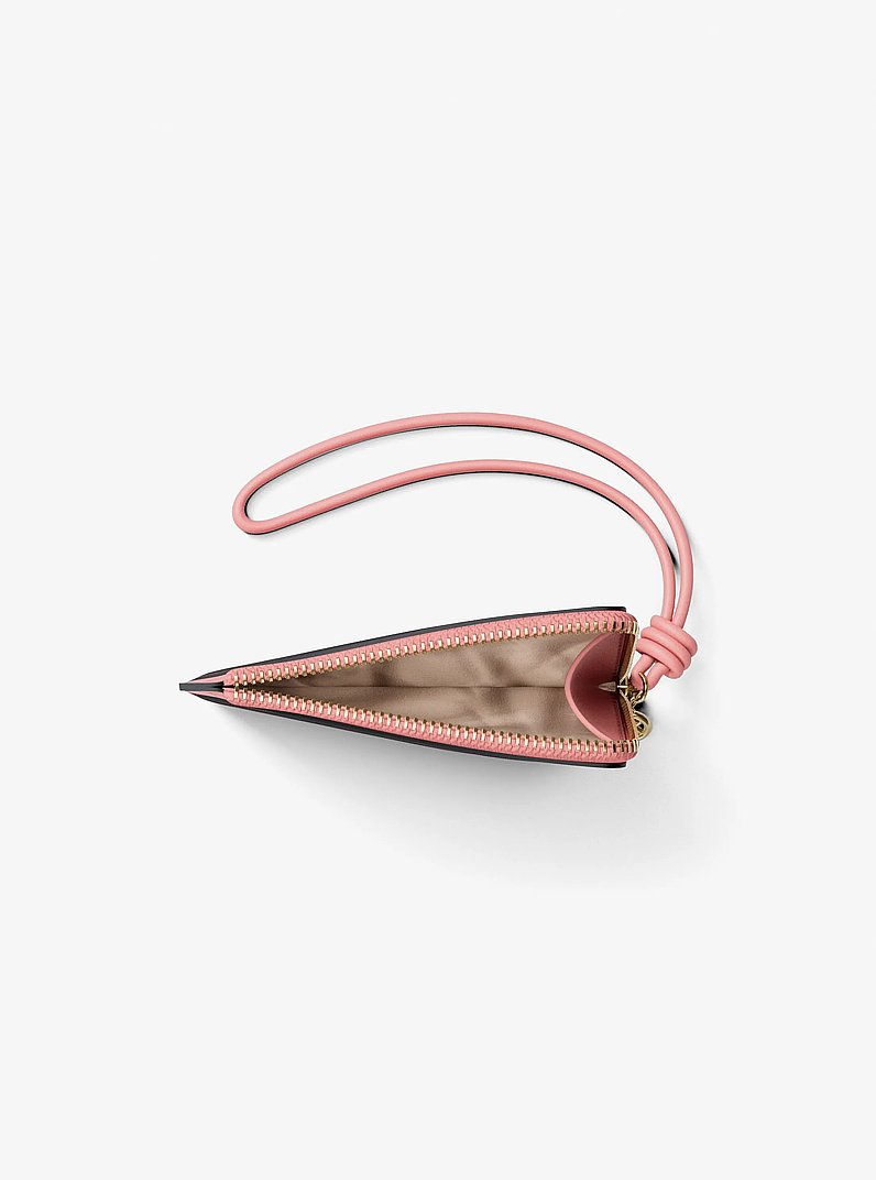 Petit porte-cartes Jet Set en cuir grain&eacute; &agrave; dragonne in PRIMROSE | Michael Kors