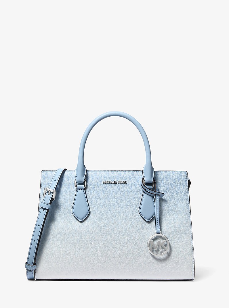 Sheila Medium Ombr&eacute; Signature Logo Satchel in LIGHT SKY | Michael Kors