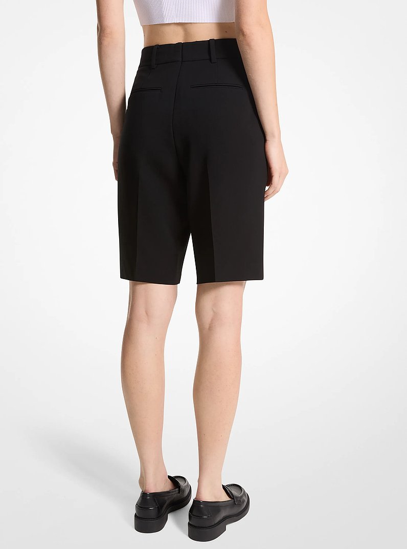 Crepe Bermuda Shorts in BLACK | Michael Kors