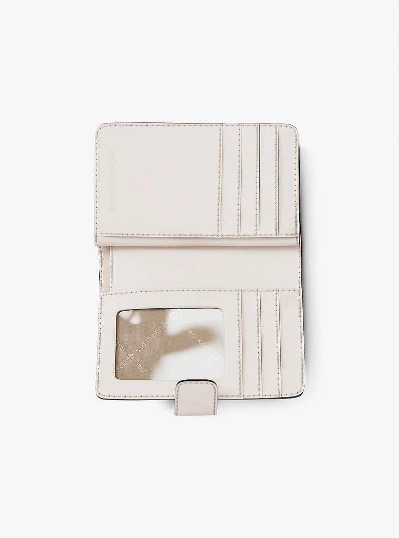 Jet Set Travel Medium Woven Signature Logo Wallet in LT CRM MULTI | Michael Kors