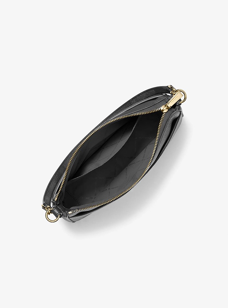 Jet Set Medium Pebbled Leather Convertible Crossbody Bag in BLACK | Michael Kors