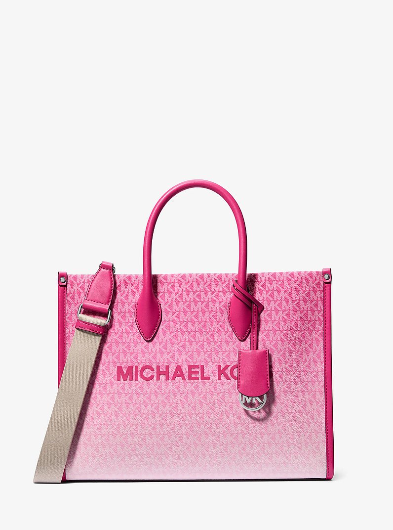 Mirella Medium Ombr&eacute; Logo Tote Bag in DRAGONFRUIT | Michael Kors