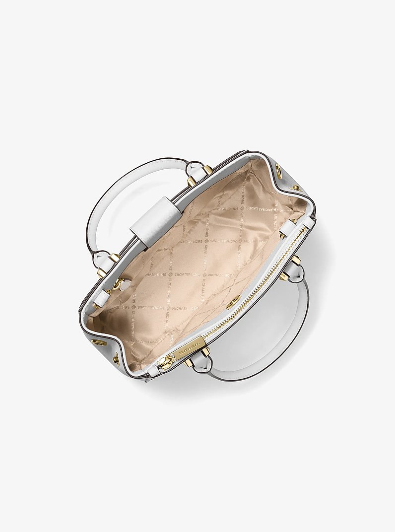 Henkeltasche Gibson Small aus Saffianleder in OPTIC WHITE | Michael Kors