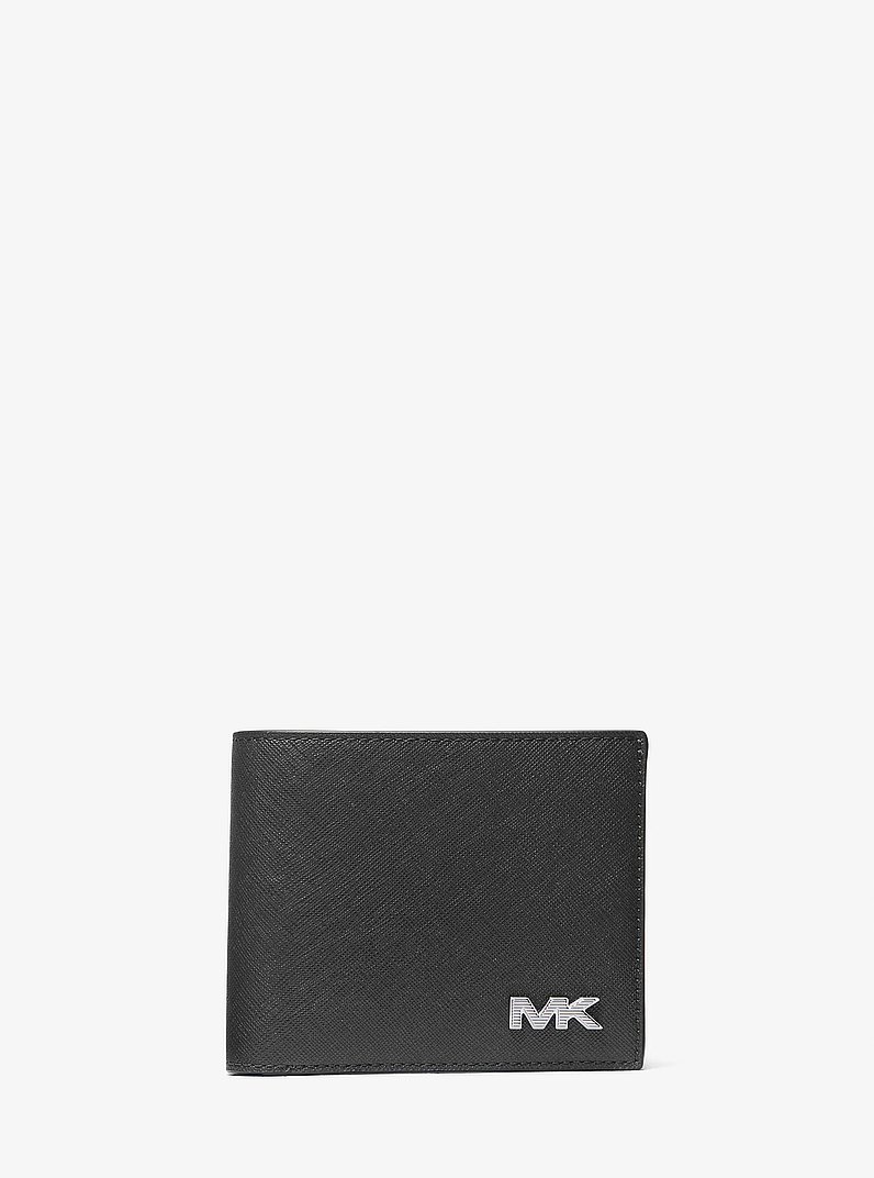 Porte-billets avec rabat Rivington en cuir gaufr&eacute; &agrave; motif de crocodile in NOIR | Michael Kors