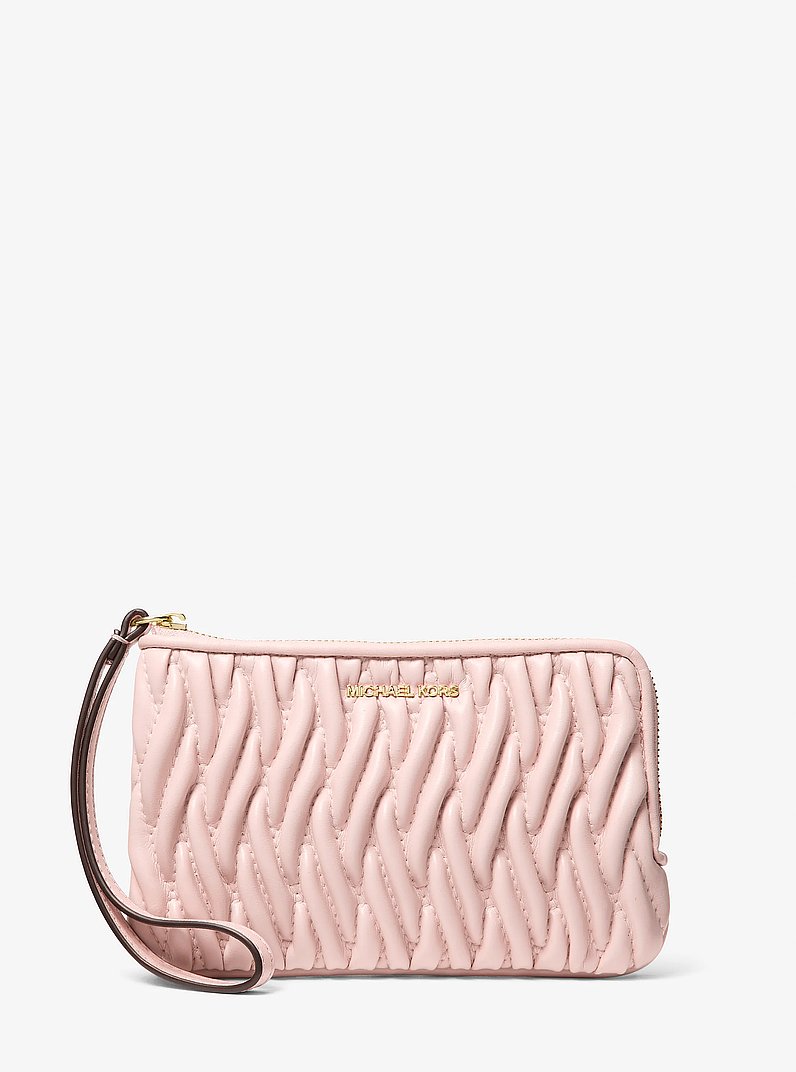Bolso de pulsera Jet Set Travel peque&ntilde;o con matelass&eacute; in ROS&Aacute;CEO POLVORIENTO | Michael Kors