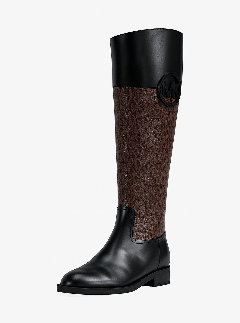 Botte Kimmee &agrave; logo Signature in MARRON/NOIR | Michael Kors