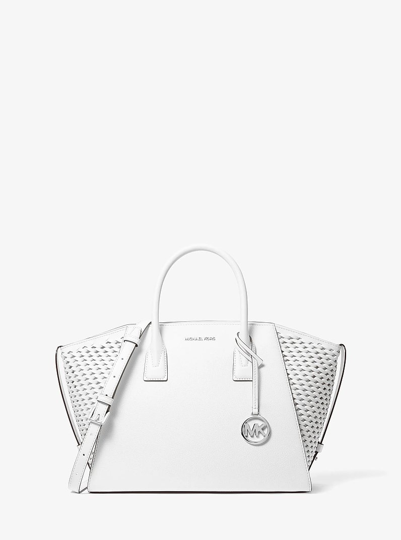 Avril Large Woven Satchel in BLACK - Sale | Michael Kors [US]