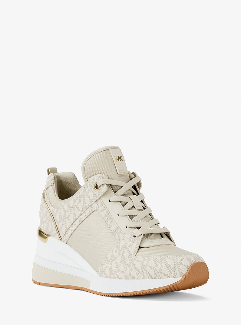 Georgie Signature Logo Trainer in VANILLA COMBO | Michael Kors