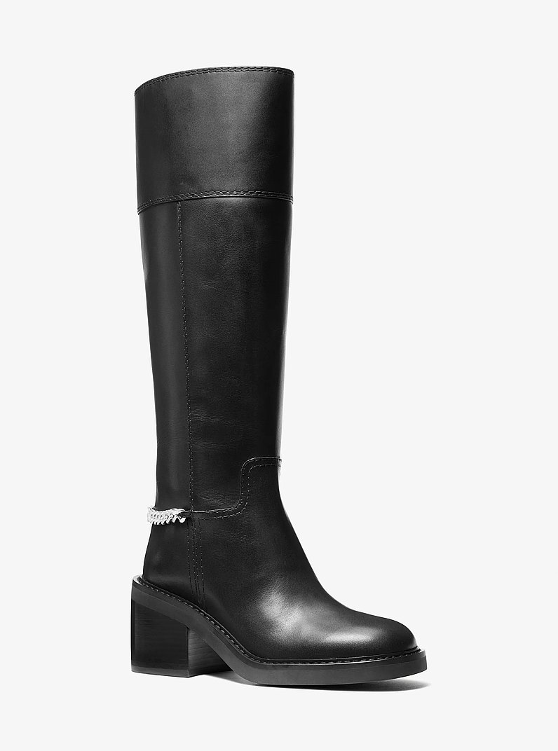 Carlisle Leather Riding Boot in BLACK | Michael Kors