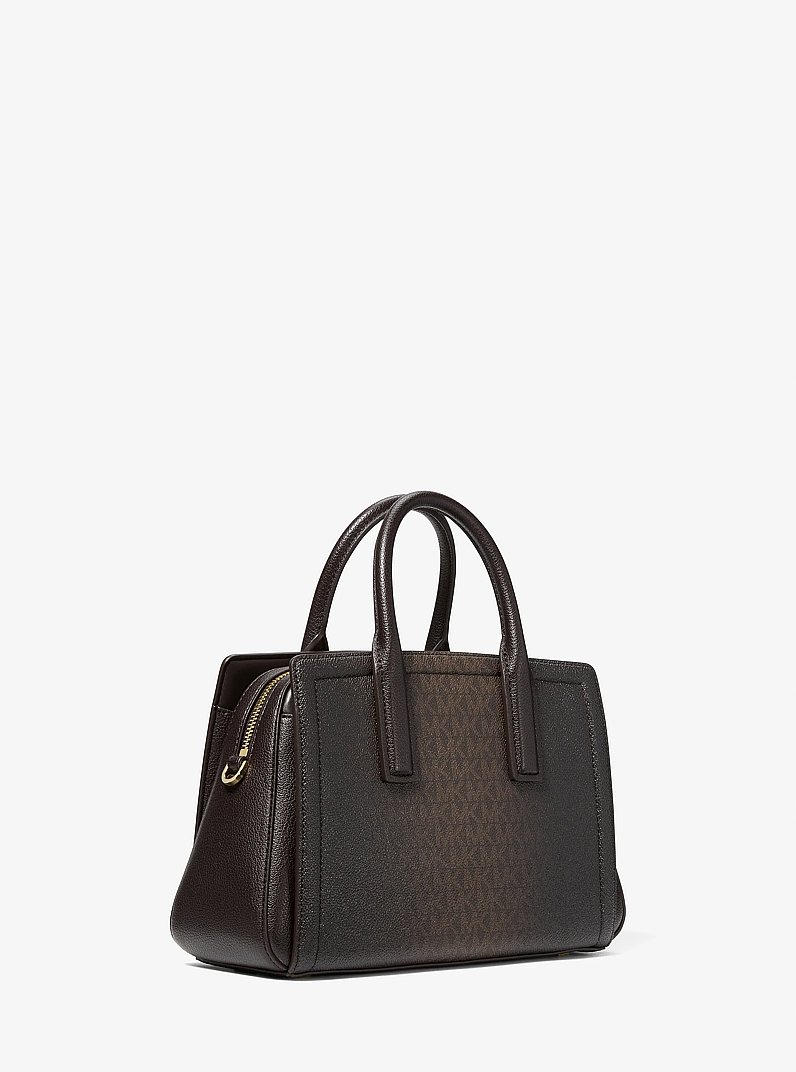 Henkeltasche Laila Small mit Signature-Logomuster in SCHOKOLADE | Michael Kors