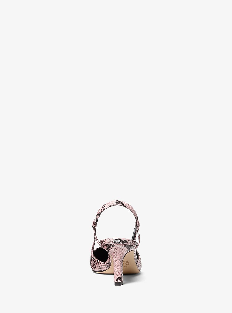 Alora Snake Embossed Leather Slingback Pump in SMOKEY ROSE | Michael Kors