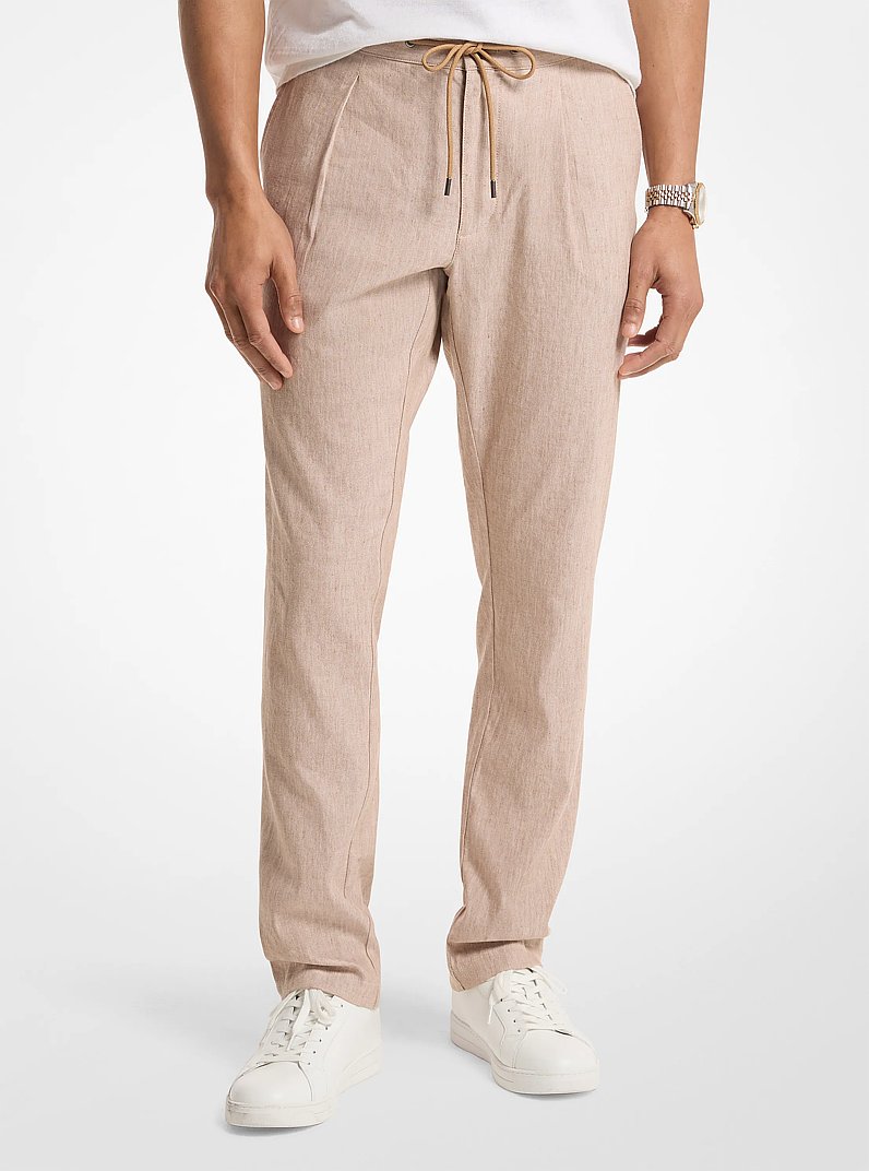 Linen Blend Pants in DARK CAMEL | Michael Kors