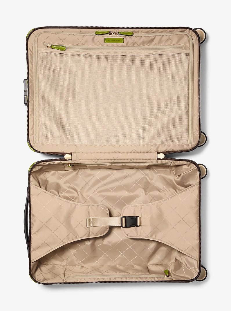 Striped Signature Logo Suitcase in MEADOW GREEN | Michael Kors