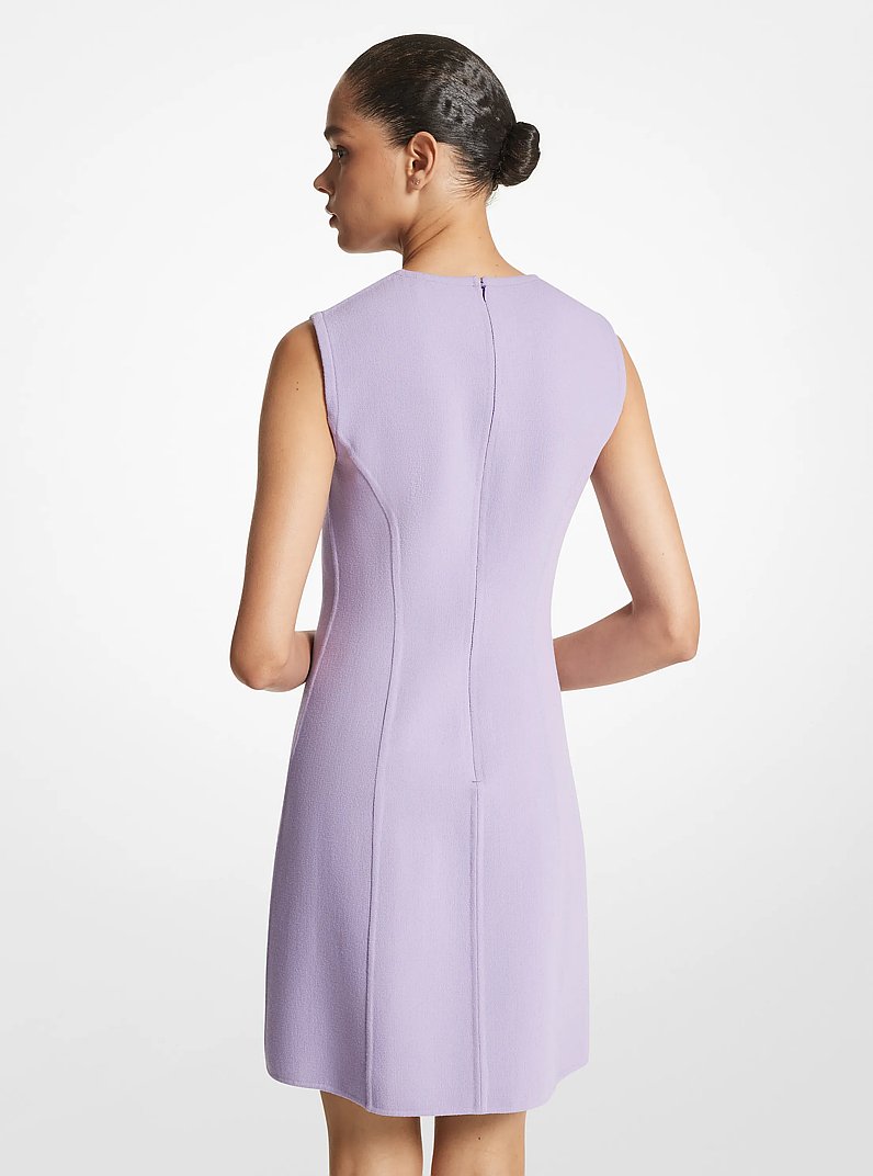 Double Faced Stretch Wool Crepe Shift Dress in FREESIA | Michael Kors