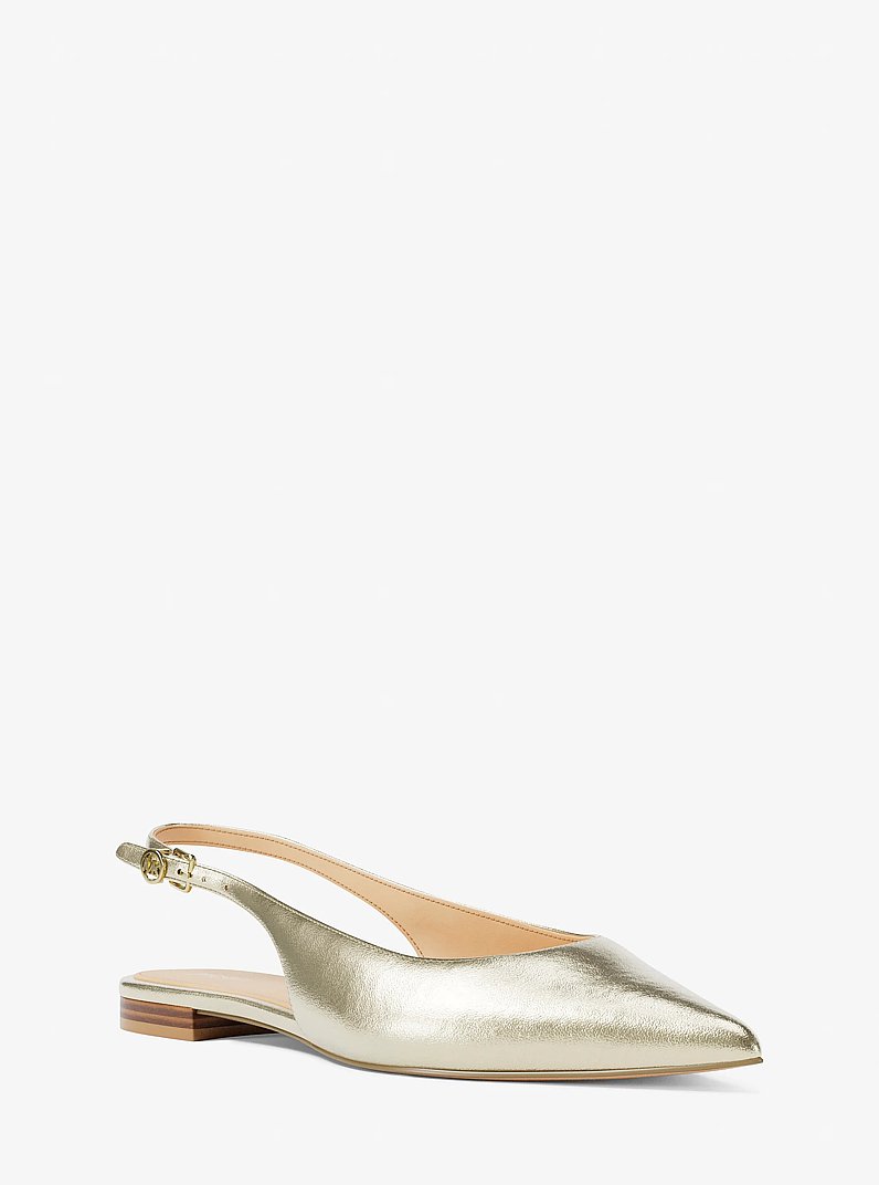 Amali Metallic Slingback Flat in PALE GOLD | Michael Kors