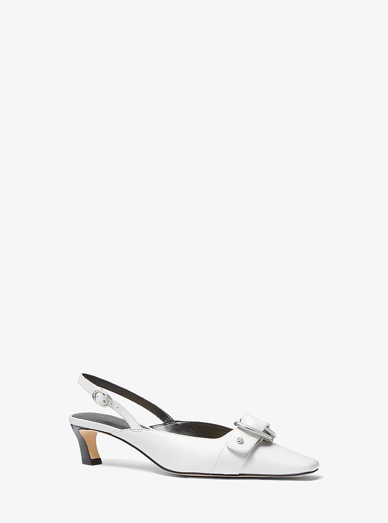 Jaden Leather Slingback Pump in OPTIC WHITE | Michael Kors