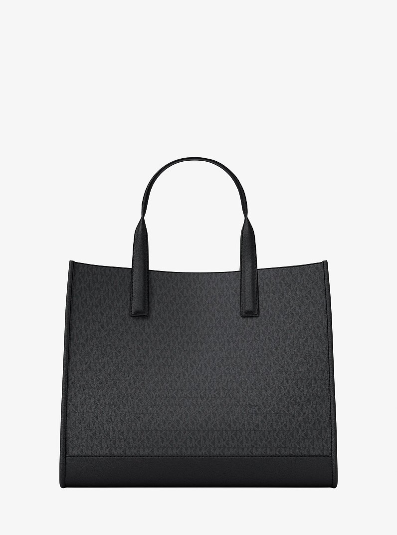 Cooper Medium Embellished Signature Logo Tote Bag in BLACK | Michael Kors