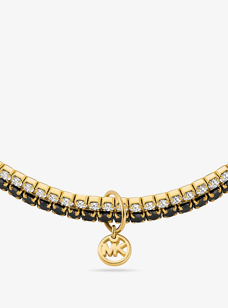 Precious Metal-Plated Brass Double Wrap Tennis Bracelet in GOLD | Michael Kors