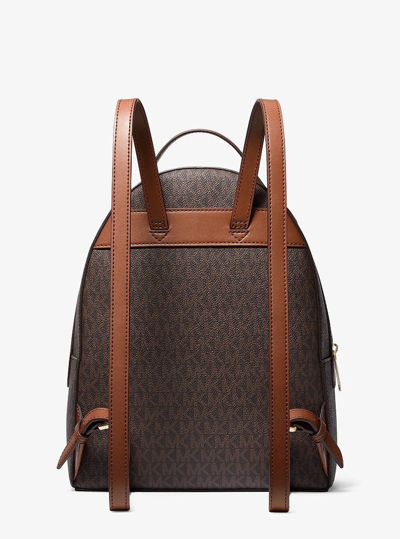 Sheila Medium Logo Backpack in BROWN | Michael Kors