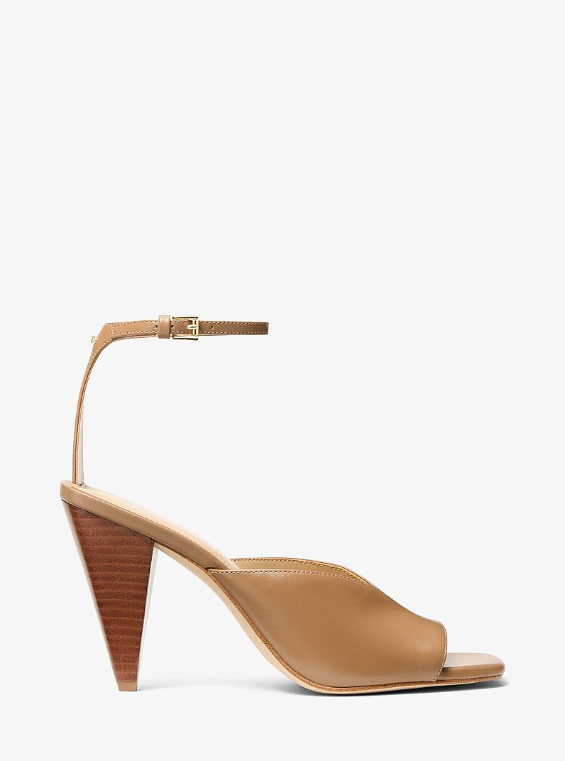 Electra Leather Sandal in HUSK | Michael Kors