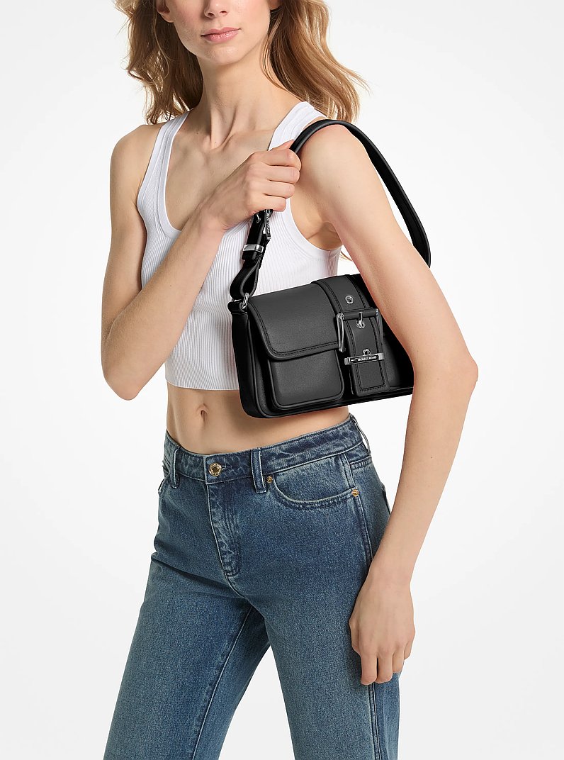 Colby Medium Leather Shoulder Bag in BLACK | Michael Kors