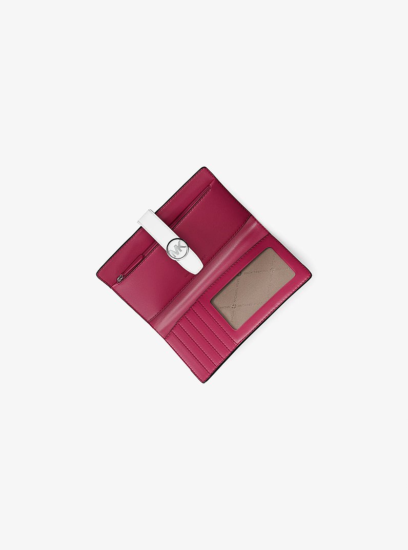 Greenwich Medium Signature Logo Wallet in DARK RASPBERRY MULTI | Michael Kors