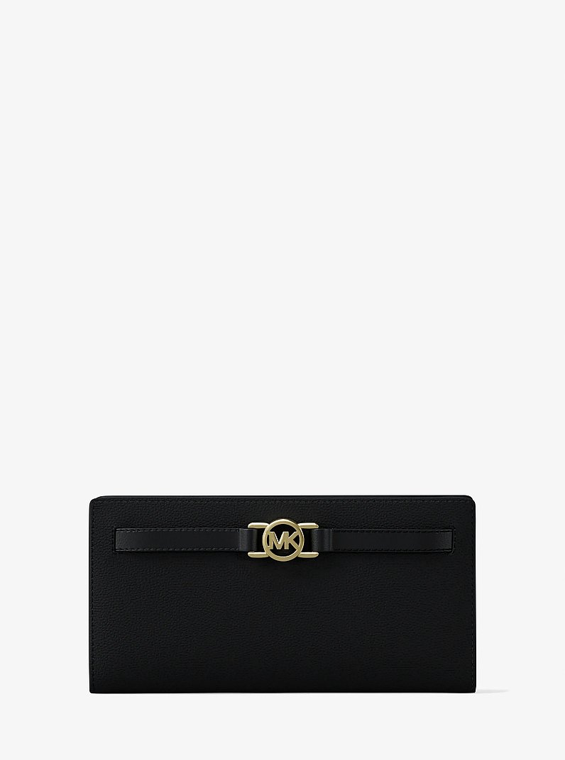 Billetera Reed grande de cuero granulado in NEGRO | Michael Kors