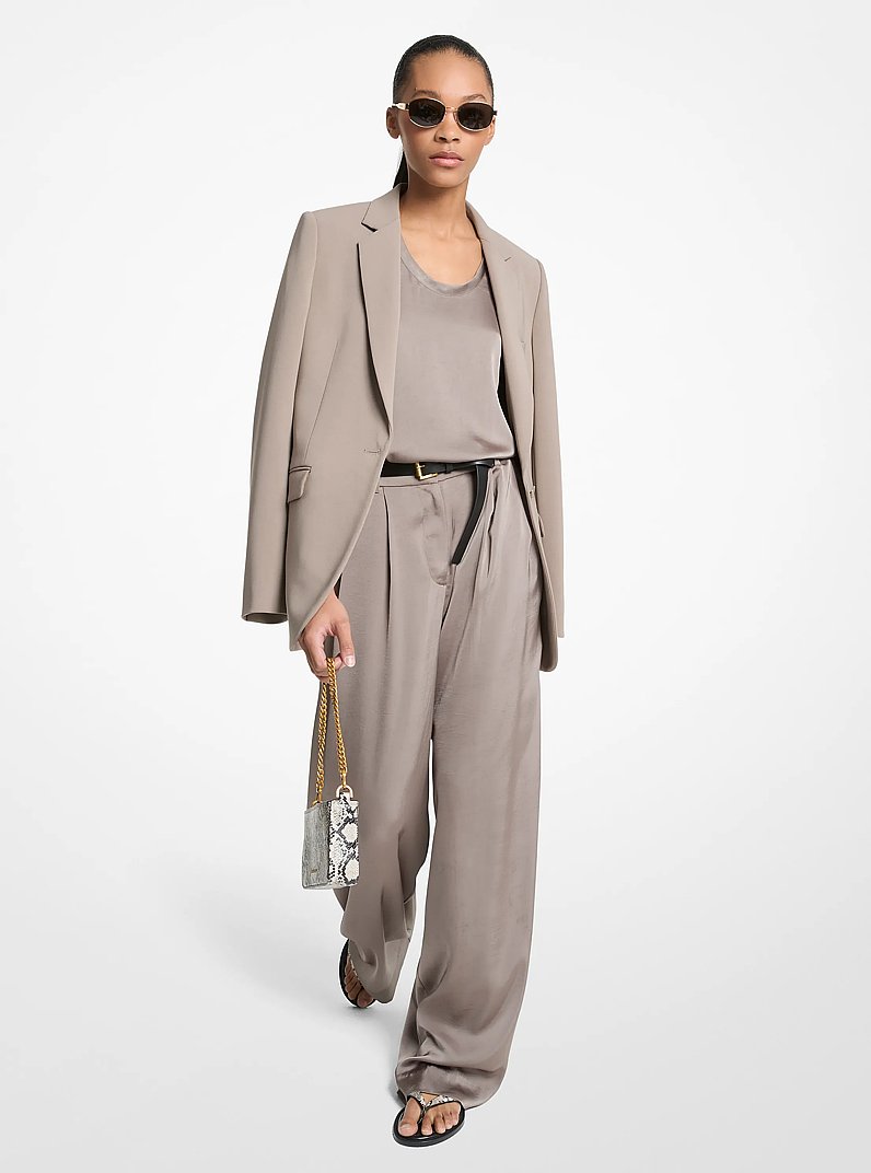 Drapey Satin Wide Leg Pants in CHESTNUT | Michael Kors