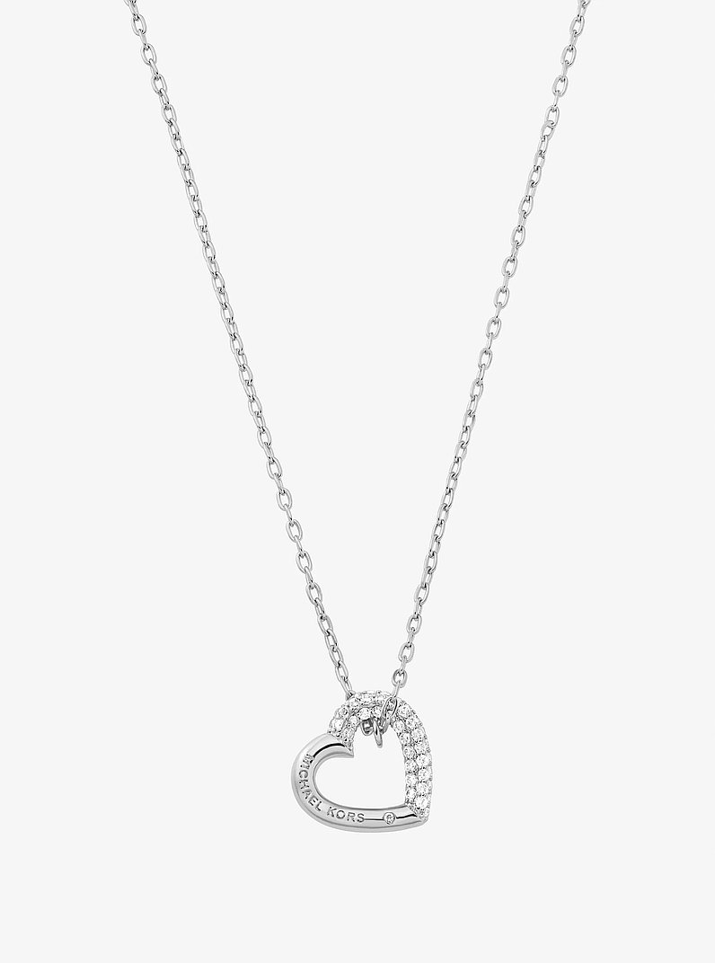 Pavé Heart Curb-Link Necklace - thumbnail 2