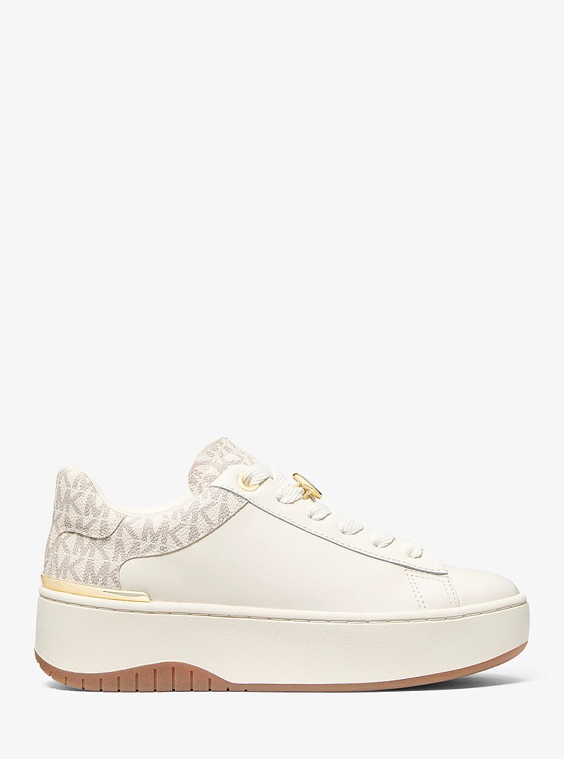 Sneaker Dottie in pelle con logo in VANIGLIA | Michael Kors