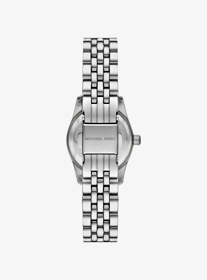 Mini Lexington Pav&eacute; Silver-Tone Watch in SILVER | Michael Kors