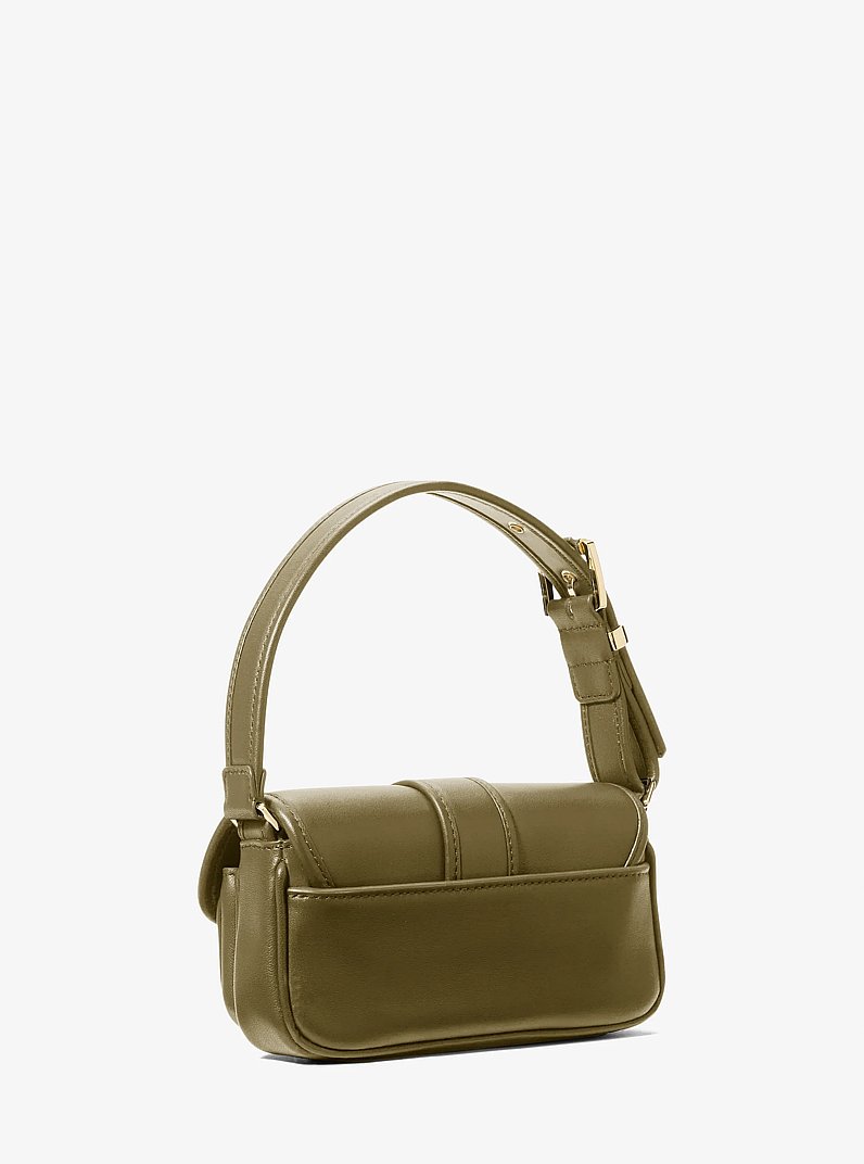 Colby Extra-Small Leather Shoulder Bag in SAFARI GREEN | Michael Kors