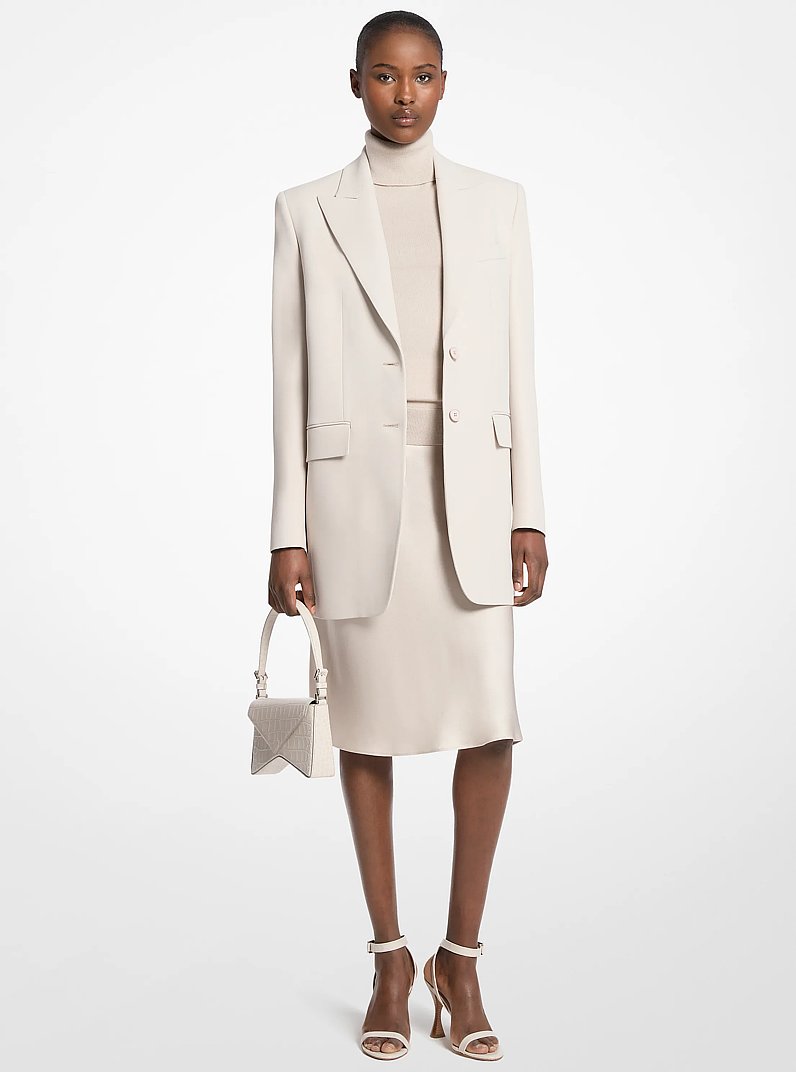 Manhatta Large Crocodile Embossed Leather Bag in OYSTER | Michael Kors