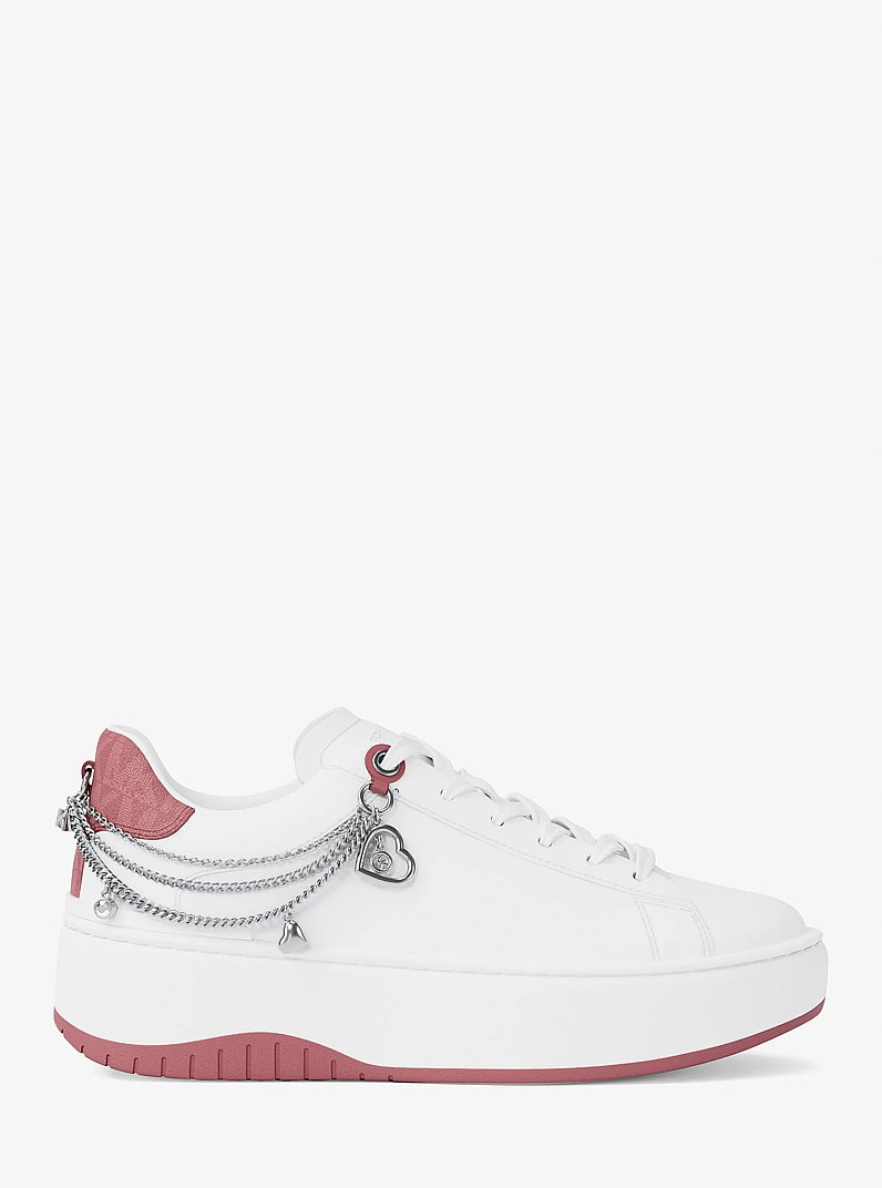 Dottie Embellished Leather Platform Sneaker in ROSEWOOD | Michael Kors