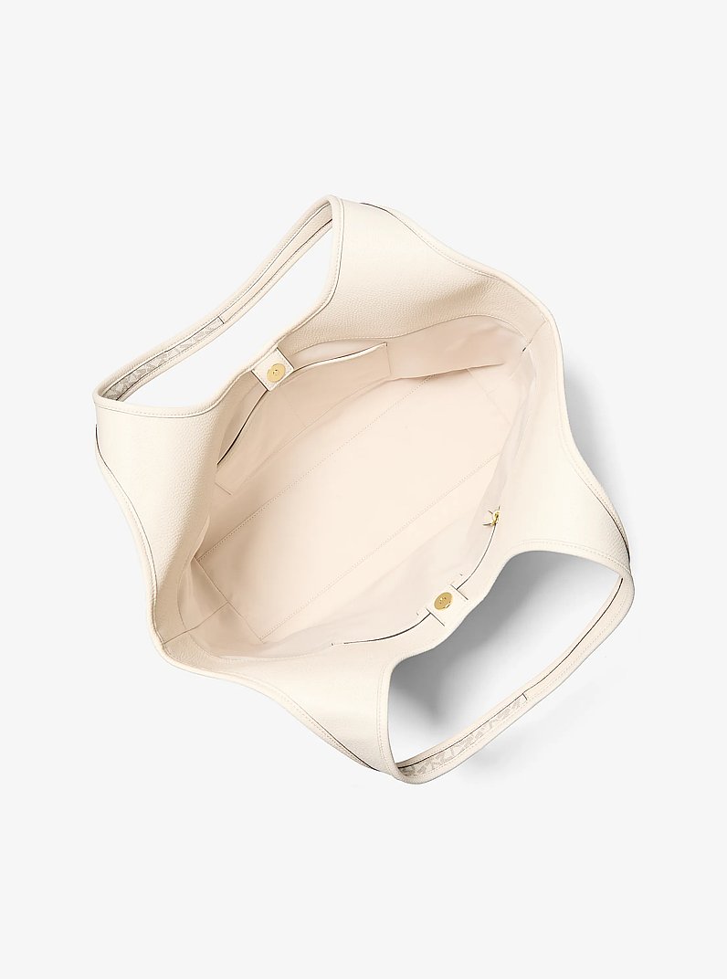 Henly Large Signature Logo and Textured Tote Bag in VAN/CREAM | Michael Kors