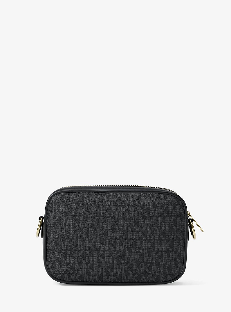 Jet Set Small Signature Logo Camera Crossbody Bag in BLACK | Michael Kors
