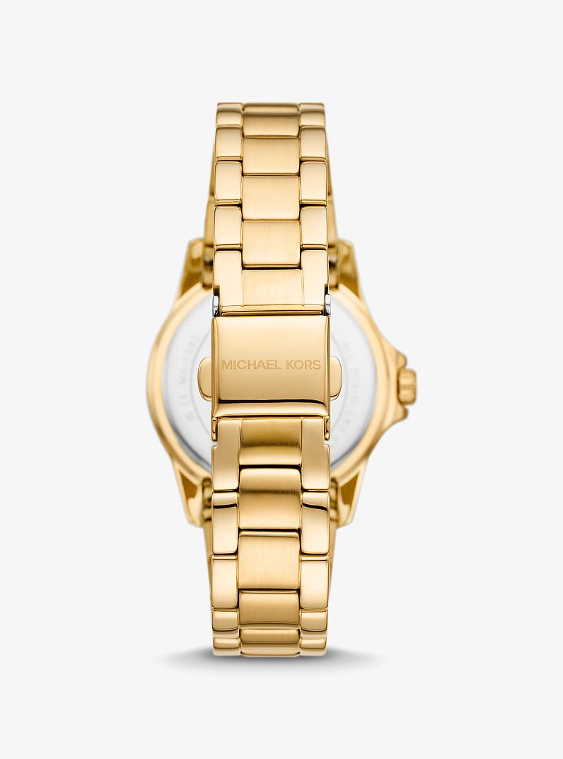 Mini Everest Pav&eacute; Gold-Tone Watch in GOLD | Michael Kors