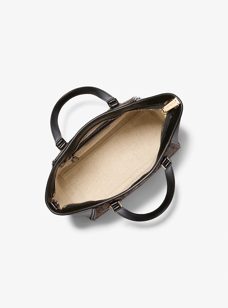 Taryn Small Cheetah Print Calf Hair Convertible Crossbody Bag in HUSK MULTI | Michael Kors