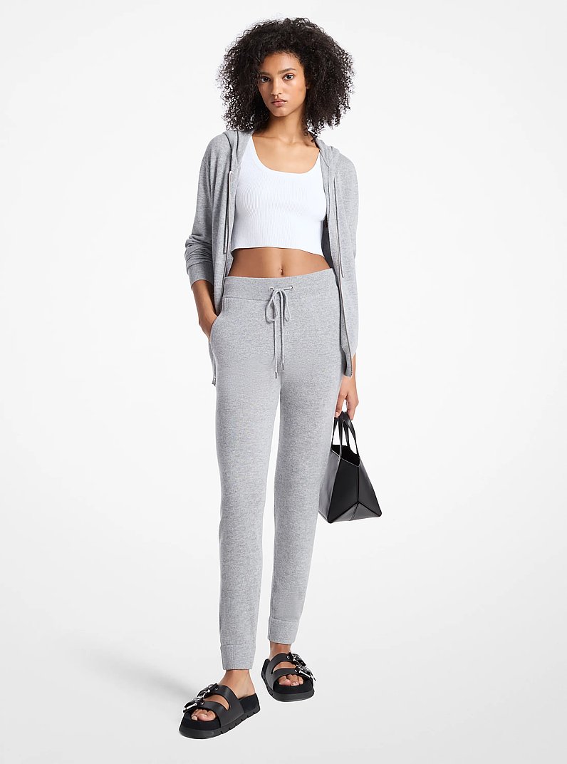Wool and Cashmere Blend Joggers in HEATHER GREY | Michael Kors