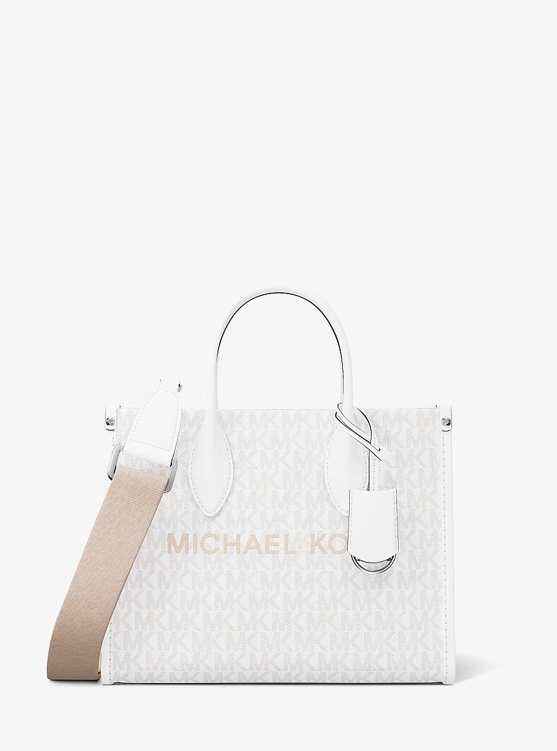 Mirella Small Signature Logo Crossbody Bag in OPTIC WHITE | Michael Kors