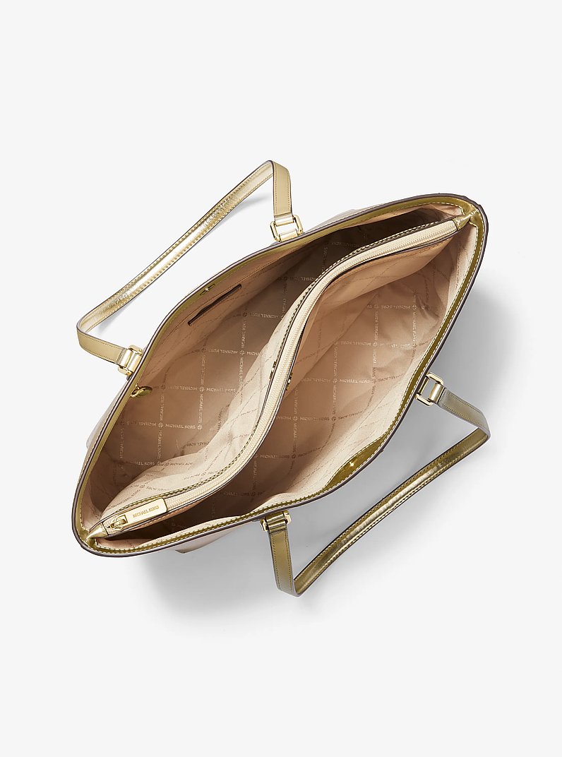 Sheila Large Metallic Tote Bag in PALE GOLD | Michael Kors