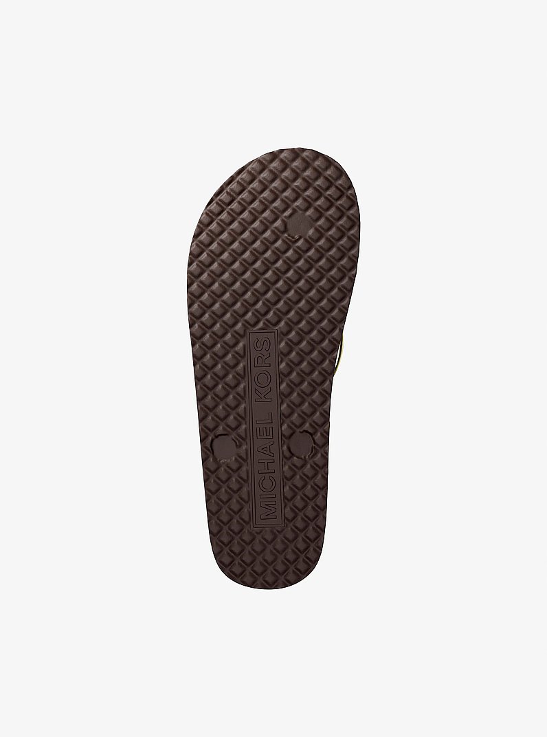 Signature Logo Flip Flops in BROWN | Michael Kors